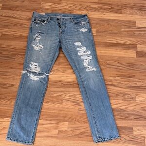 Abercrombie & Fitch Men's Straight Jeans - Light Blue 34x34